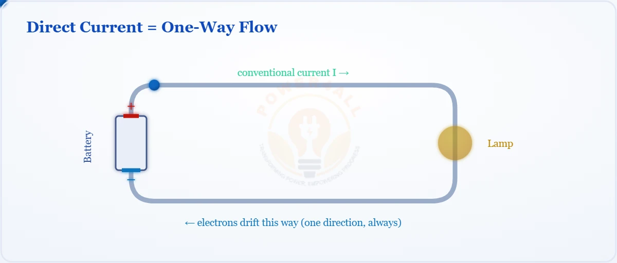 Direct current one-way flow diagram – Topics | Power4All