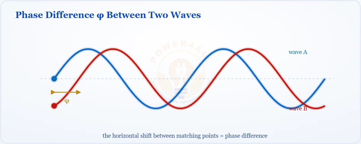 Phase difference between two AC waves – Topics | Power4All